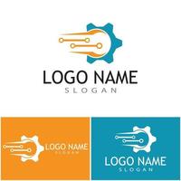 Technology logo template vector illustration