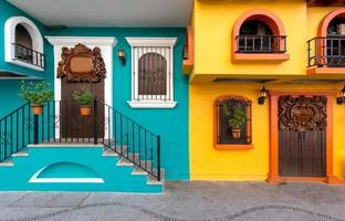 Puerto Vallarta colorful streets in historic city center near the sea promenade Malecon and Playa de los Muertos beach photo