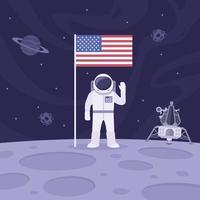 Astronaut National Moon Day Background vector