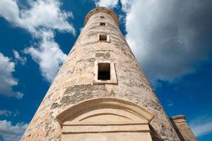Famous Lighthouse of the Morro Castle Castillo de los Tres Reyes del Morro, a fortress guarding the entrance to Havana bay in Havana, Cuba