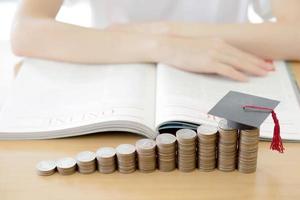 Woman read book for education photo