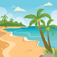 Summer Beach Scenery Background vector