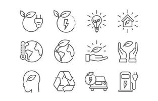 Eco Green Technology Icon Set vector