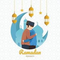 Muslim Greet to Each Other During Ramadan vector