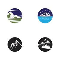 Simple Modern Mountain Landscape Logo Design Vector, Rocky Ice Top Mount Peak Silhouette vector