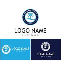 Palm tree summer logo template vector illustration