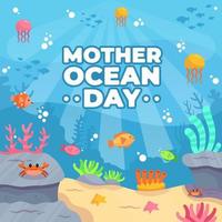 Mother Ocean Day Concept vector