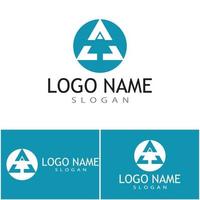 Futuristic Triangle Chain logo design inspiration vector