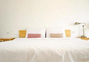 interior house, detail of modern wood bedroom photo