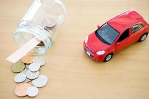 Money saving for Car in the glass bottle photo