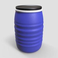 representación 3d de objeto de barril de plástico foto