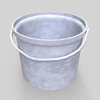 old painted bucket isolated on white 3d rendering photo