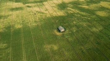 lonely house in the middle of the field photo