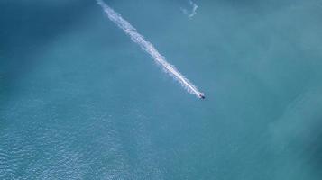 Aerial view of jet ski in the ocean photo