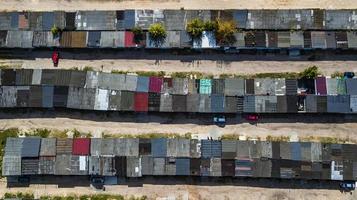 the slums the view from above aerial photography with drone photo