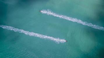 Aerial view of jet ski in the ocean photo