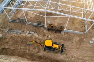 construction site, construction of a frame building top view photo