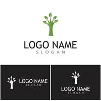 logotipos de vector de elemento de naturaleza de ecología de hoja de árbol verde