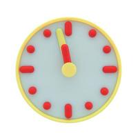 Circle clock icon. Simple 3d render illustration. Deadline concept. photo