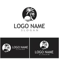 Palm tree summer logo template vector illustration