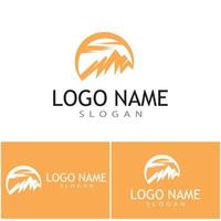 Simple Modern Mountain Landscape Logo Design Vector, Rocky Ice Top Mount Peak Silhouette vector