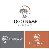 Palm tree summer logo template vector illustration