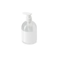 Clear hand sanitizer in a clear pump bottle mockup isolated on white background with clipping path photo
