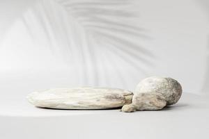 White Stone podium pedestal product display stand background 3d rendering photo