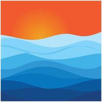 Abstract Water wave vector illustration design background