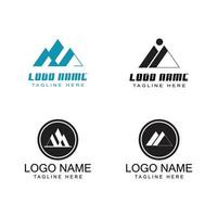 Simple Modern Mountain Landscape Logo Design Vector, Rocky Ice Top Mount Peak Silhouette vector