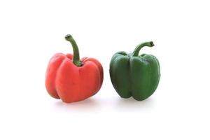 Fresh sweet  peppers isolated on white background. Colorful bell peppers on white background photo