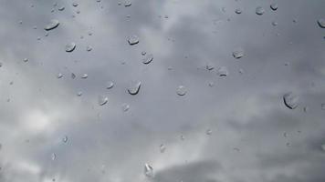 rain drops on the window. bad rainy weather photo