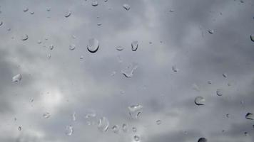 rain drops on the window. bad rainy weather photo