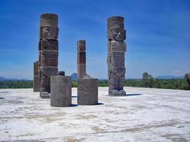 Famous Tula pyramids and statues in Mexico photo