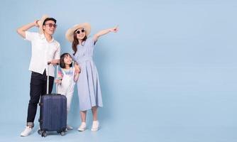 Image of young Asian family travel concept background photo