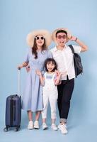 Image of young Asian family travel concept background photo