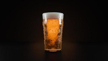 Glass of light beer on dark background.,3d model and illustration. photo