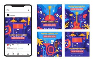 publicación de historia en redes sociales para fiesta musical vector