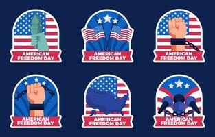 Set of National Freedom Day Stickers vector