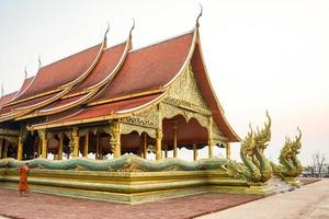 Wat Sirindhornwararam the amazing temple in Thailand, the wall can growing like a neon in the dark. photo