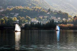 Lecco, Italy, 2010. Sailing on Lake Como at Lecco Italy