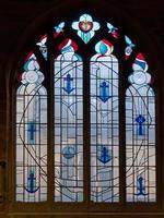 NEWCASTLE UPON TYNE, TYNE AND WEAR, UK, 2018. Stained Glass Window in the Cathedral in Newcastle upon Tyne, Tyne and Wear on January 20, 2018 photo