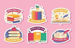 World Book Day Sticker Set vector