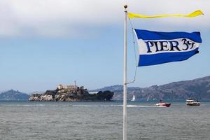 SAN FRANCISCO, CALIFORNIA, USA, 2011. Pier 39 flag in San Francisco, California, USA on August 6, 2011. photo