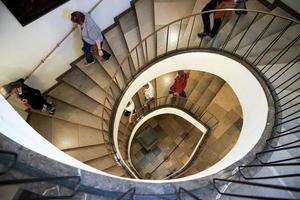 Warsaw, Poland, 2014. Spiral Staircase at the Wilanow Palace in Warsaw photo