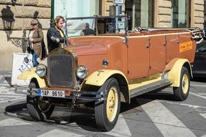 Prague, Czech Republic, 2014. Vintage vehicle tours in Prague photo