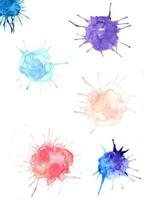 Watercolor paintings with artistic Colorful abstract images on white paper. Watercolor concept. photo