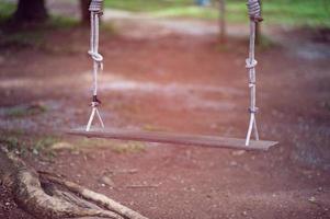 Wooden swings for living and relaxing photo