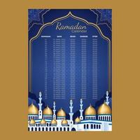 Fasting Month Calendar Template vector