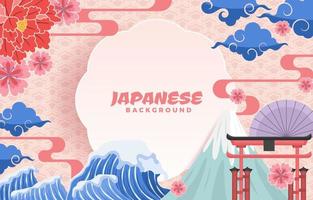 Beautiful Scenery of Japan in Background Concept vector
